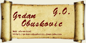 Grdan Obušković vizit kartica